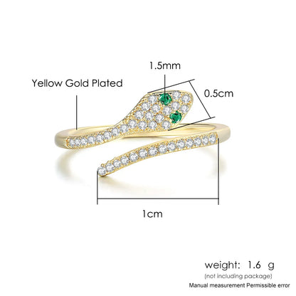 Rings For Women Exquisite Cute Snake Zircon Light