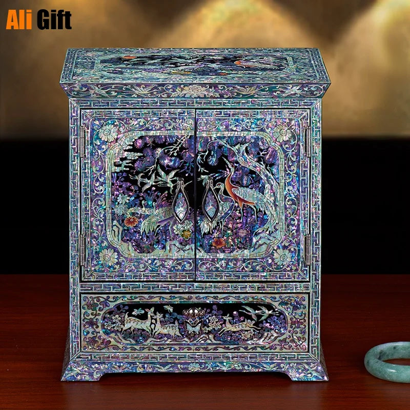 New Fashion Chinese Style Antique Wooden Classical Cabinet Birthday Wedding Gift Jewelry Storage Box Organizer Boxes Case