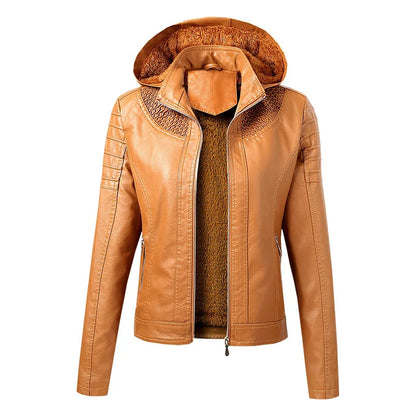 Autumn Winter PU Leather Jacket Faux Soft Leather Coat