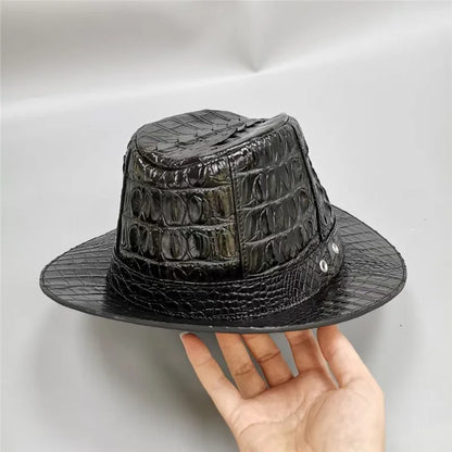 Authentic Real True Crocodile Skin Gentlemen Magician Cap