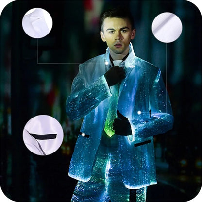 Flashing Rave Fiber Optic LED Light Wedding Jacket