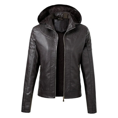 Autumn Winter PU Leather Jacket Faux Soft Leather Coat