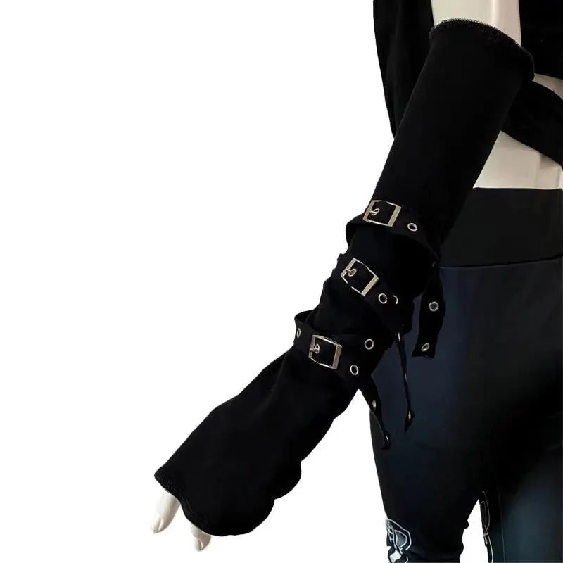 Black Gothic Unisex Punk Fingerless Glove