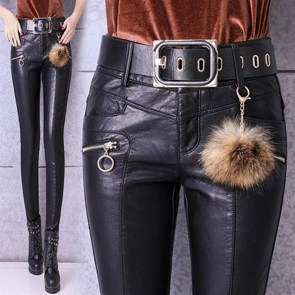 Women PU Leather Pants