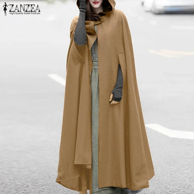 Long Coat Hoodies Outwear Casual Cape