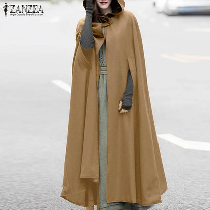 Long Coat Hoodies Outwear Casual Cape