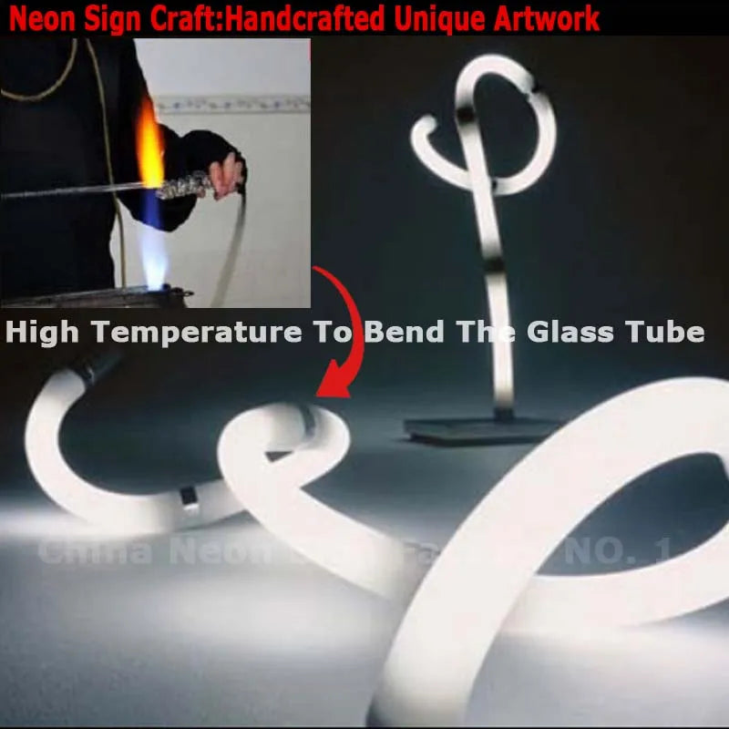 Custom Neon Tattoo Sign - Handmade Glass Light