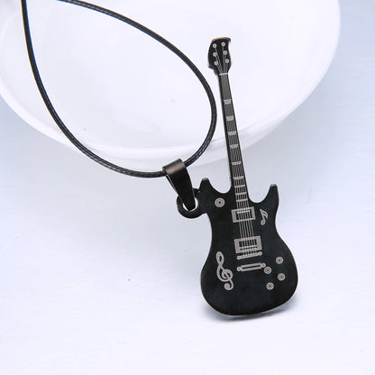 Fashion Cool Punk Black Stainless Steel Guitar