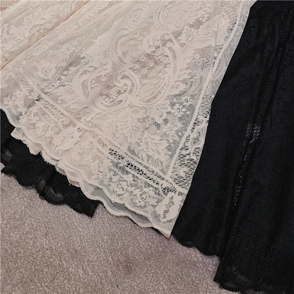 Elastic High Waist Lace Skirts