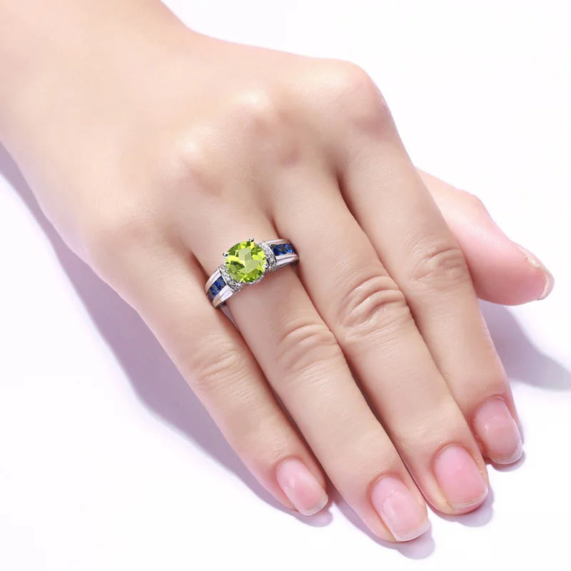 925 Sterling Silver Peridot Rings