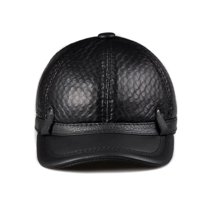 Genuine Leather Cowhide Head Protection Baseball Caps