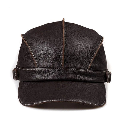 Genuine Leather Men Baseball Cap