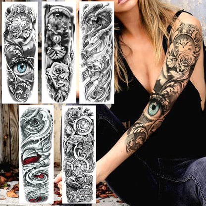 YURAN Realistic Full Flower Arm Temporary Tattoos