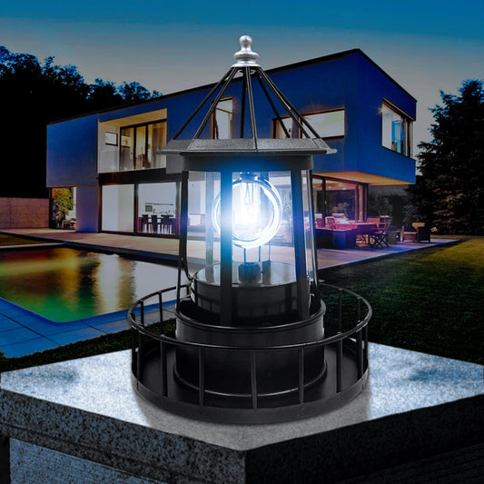 LED Solar Rotating Lighthouse Light Solar Garden