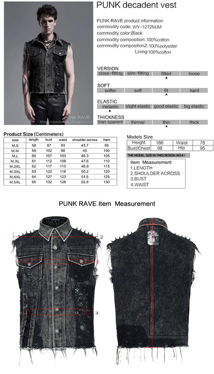Decayed Streetwear Denim Vest for Aficionados