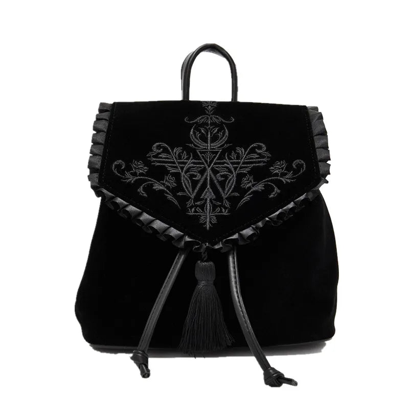 Dark Style Velvet Shoulder Bag