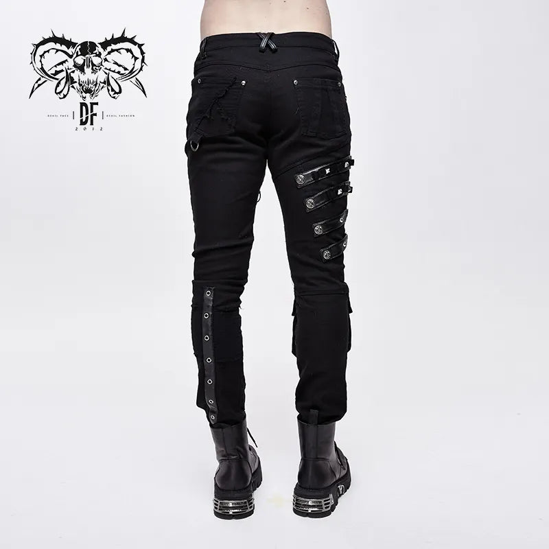 Devil Fashion Men Punk Black Pencil Pants