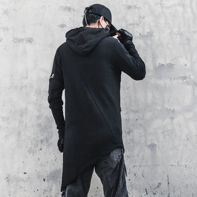 Irregular Asymmetric Cut Design Hoodie Sweatshirt