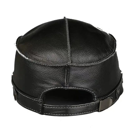 High Quality Real Leather Military Caps