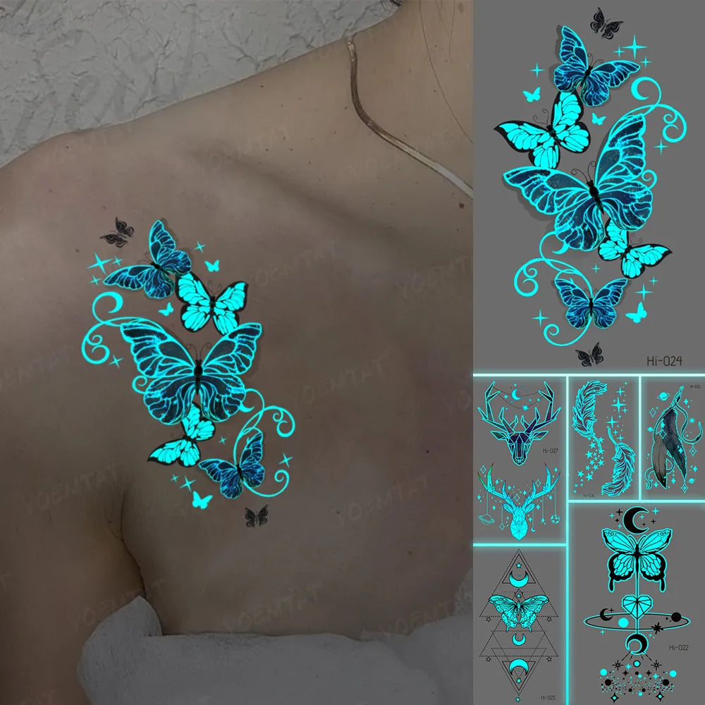 Luminous Stickers Neck Tattoos