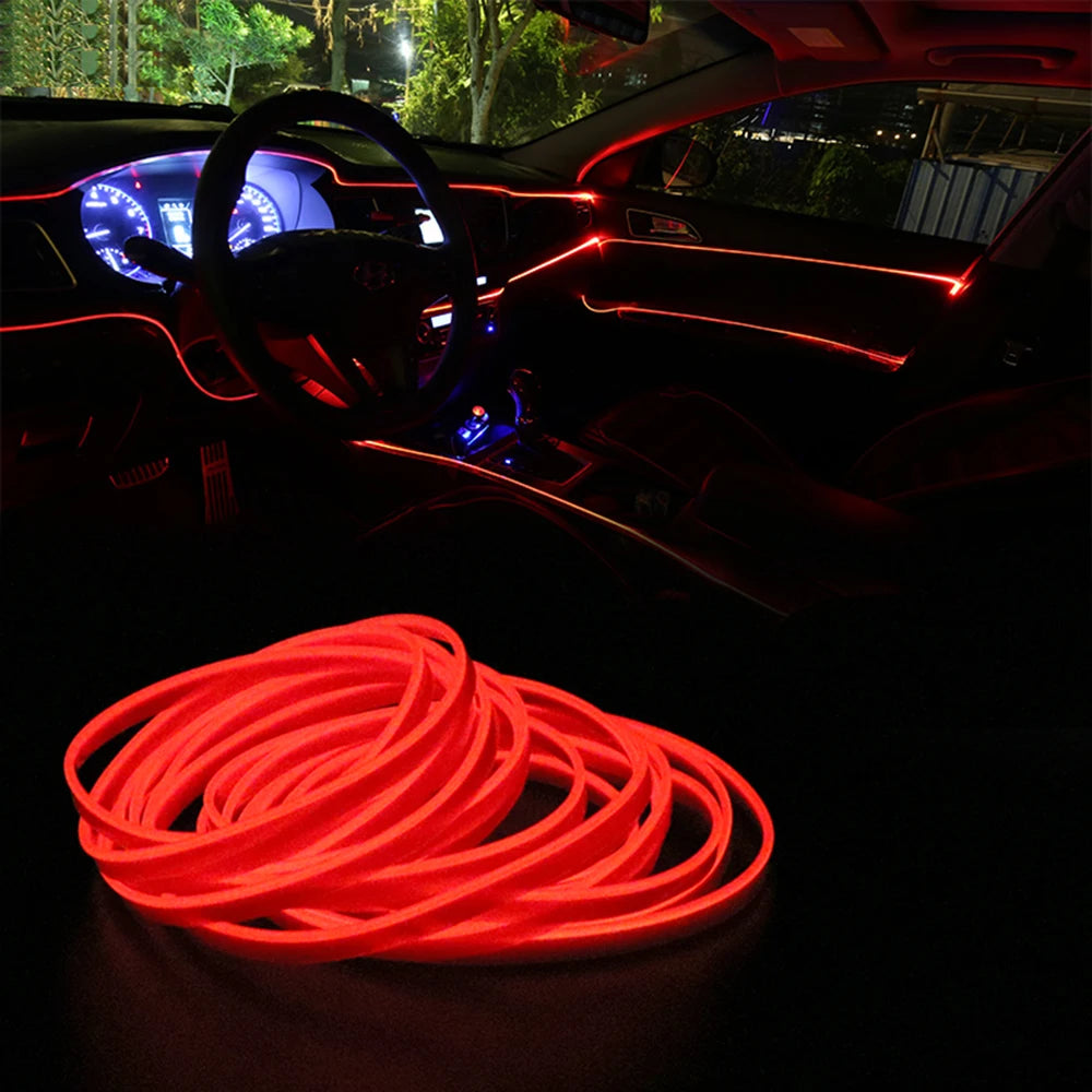 12V Flexible Neon EL Wire Rope Indoor Interior LED Car Light