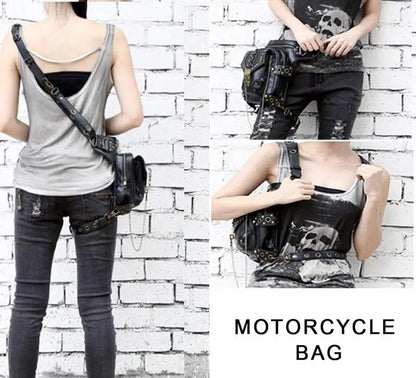 Steampunk Retro Motorcycle Bag Retro Rock Gothic Waist Bag Drop Leg Bag High Quality Universal For Women