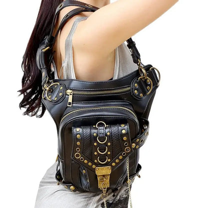 Steampunk Retro Motorcycle Bag Retro Rock Gothic Waist Bag Drop Leg Bag High Quality Universal For Women