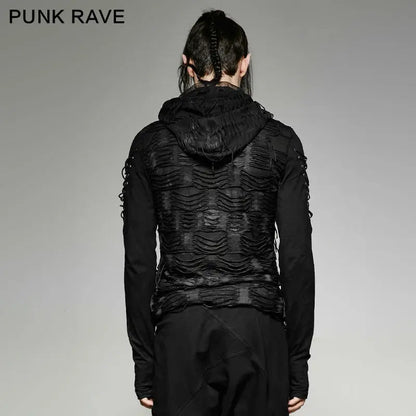 Punk Rave Gothic Men's Long Sleeve Tee - Black