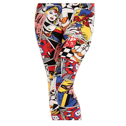 lady cartoon Leggings Graffiti