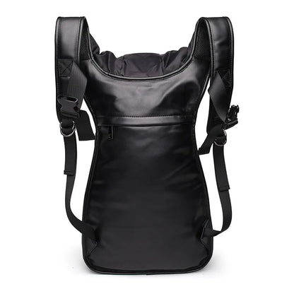 PU Leather Backpack With Hood Cap