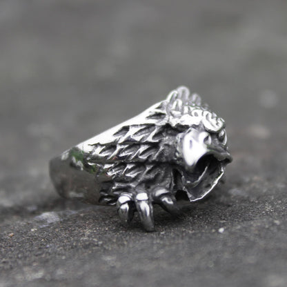 Silver Color Raven Rings