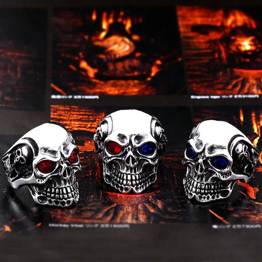 Rings For Man Big Trippel Skull Punk