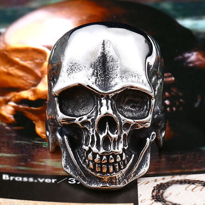 Cool Punk Man's Skull Ring Stainless Steel