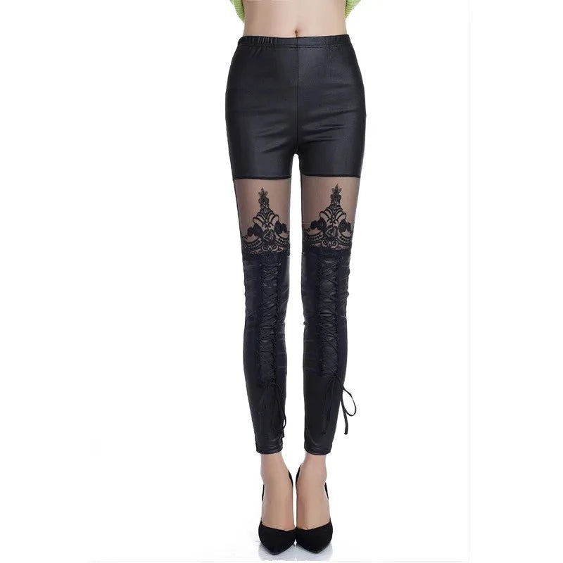 Sexy Lace Patchwork Punk Rock Leggings Casual