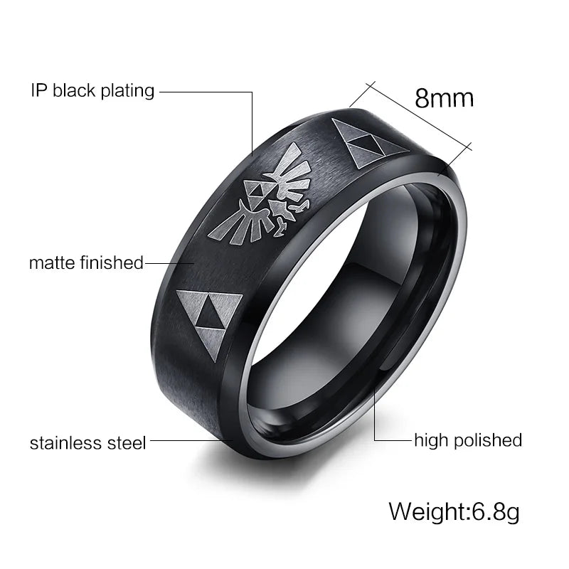 Black Ring Cool Men Zelda