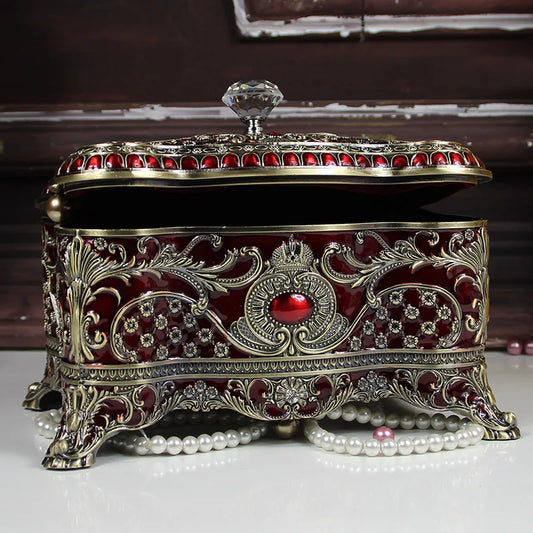 jewelry box cosmetic storage box bronze color