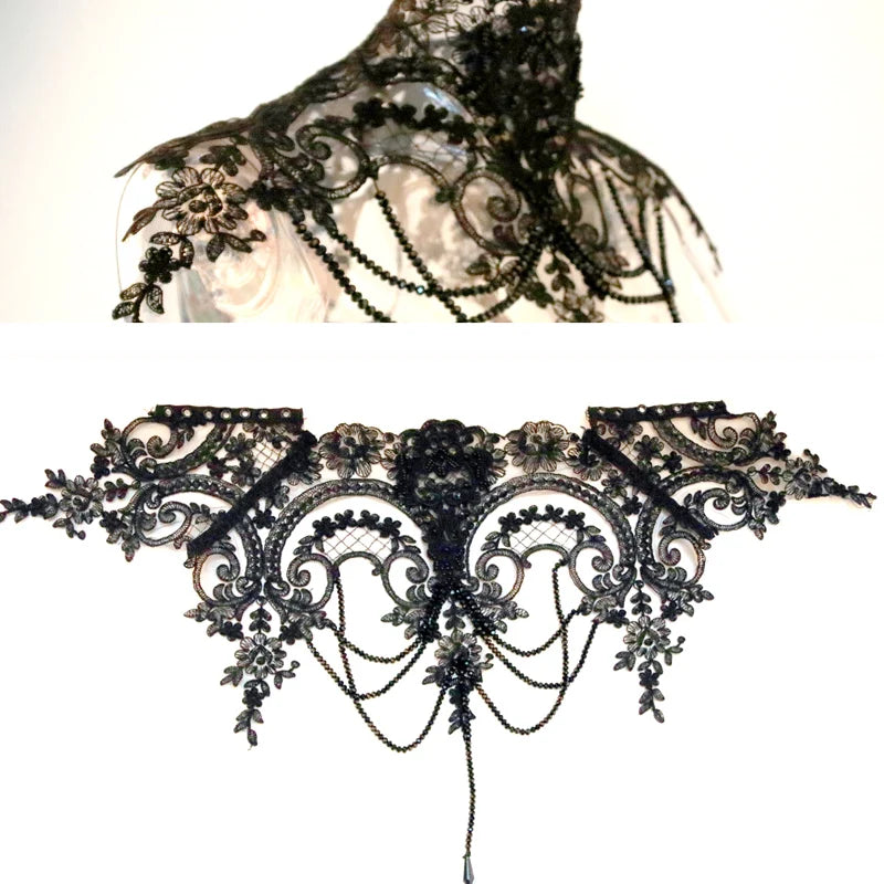 Black Victorian Handmade Beading