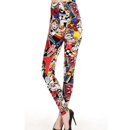 lady cartoon Leggings Graffiti