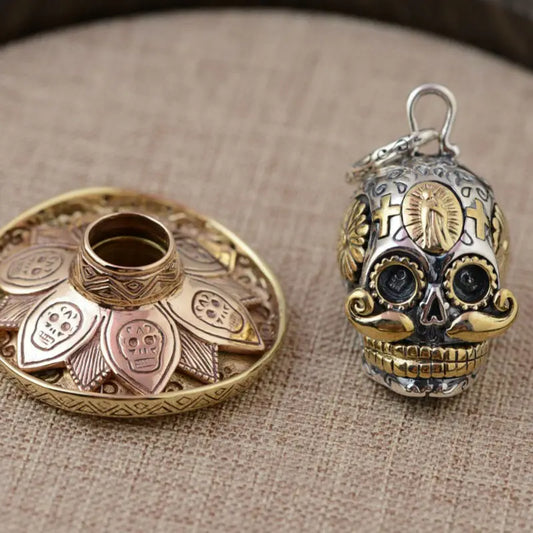 Silver Punk Skull Charm Pendants for Necklaces