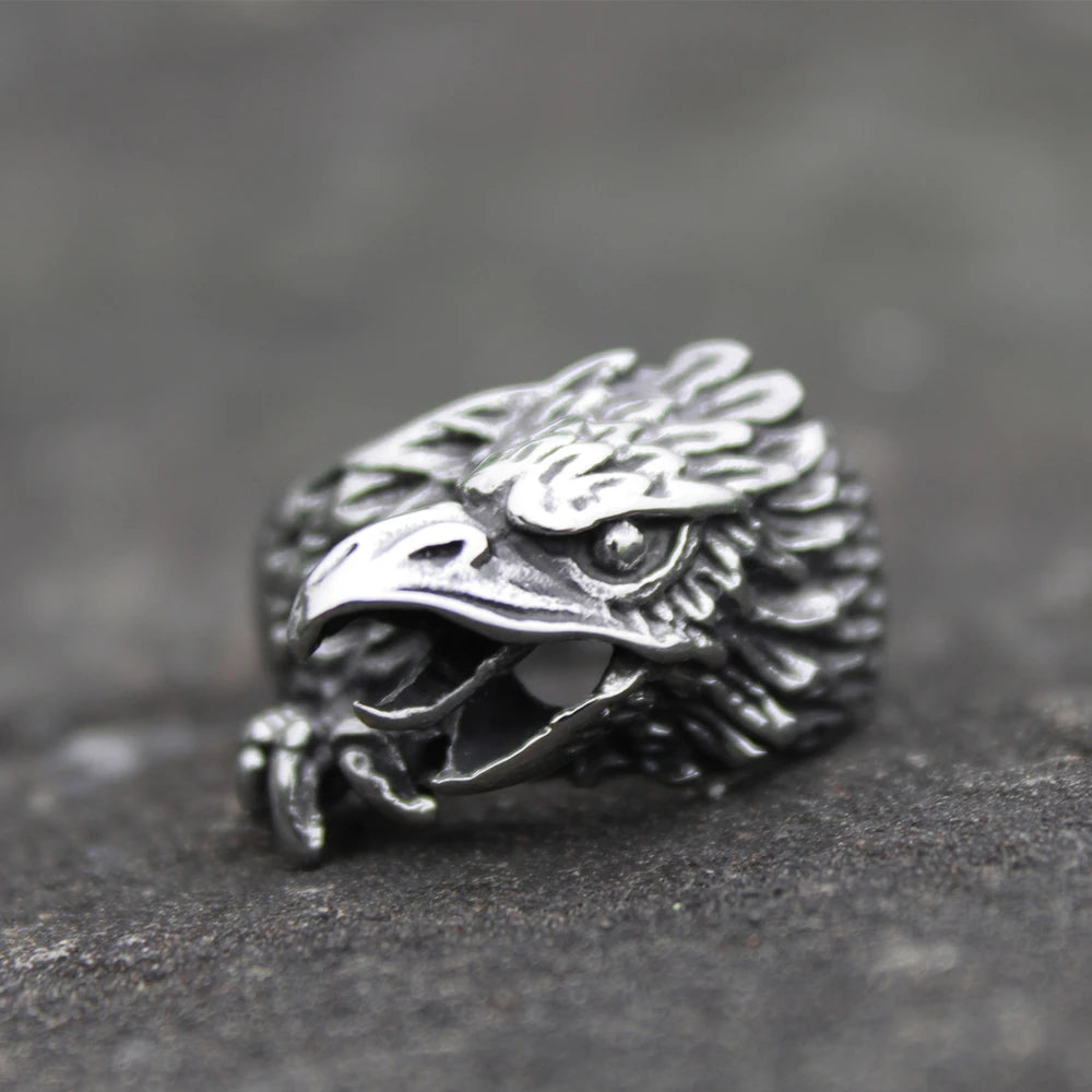 Silver Color Raven Rings