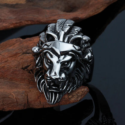 Stainless Steel Lion Heads Rings