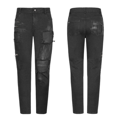 Punk Rave Men's Gothic Patchwork Trousers