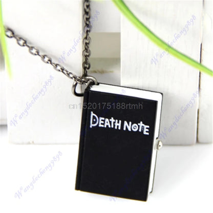 Vintage Unique Bronze Quartz Open Death Note Pendant Necklace Pocket Watch Gift #T50P# Drop ship