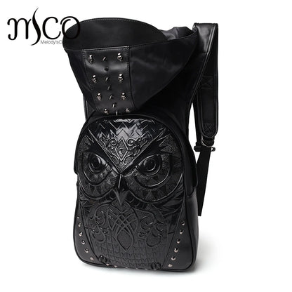 PU Leather Backpack With Hood Cap