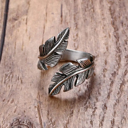 Ring Men Angel Feather