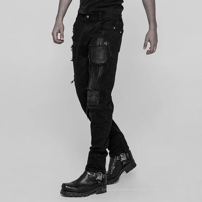 Punk Rave Men's Gothic Patchwork Trousers