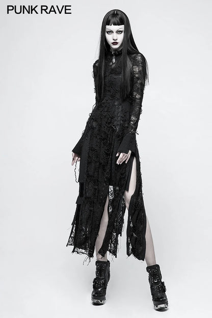 gothic style retro lace rose dress