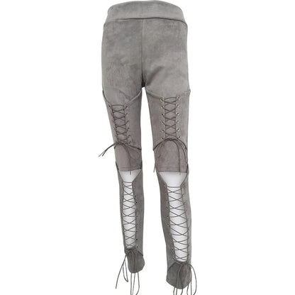 High-Waist Suede Leggings for Women - Autumn Chic