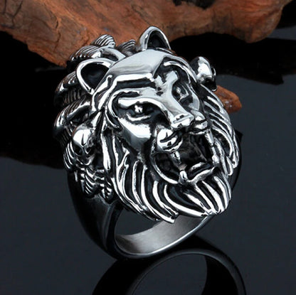 Stainless Steel Lion Heads Rings