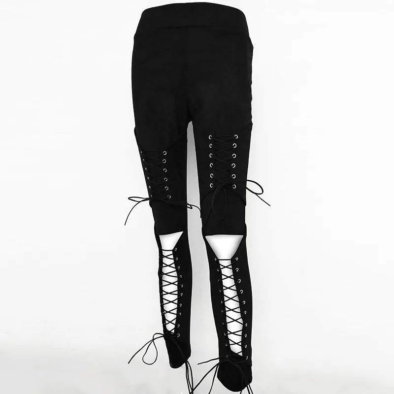 High-Waist Suede Leggings for Women - Autumn Chic